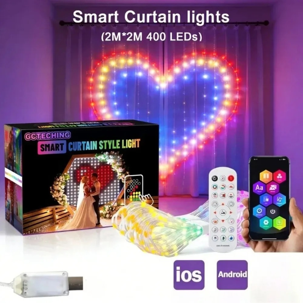 Lighting Decoration Outdoor - Outdoor LED Pixel Curtain Lights Bluetooth