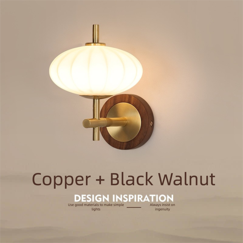 Foyer Lighting Wall Decor - Modern Walnut Wall Lamp Indoor Retro