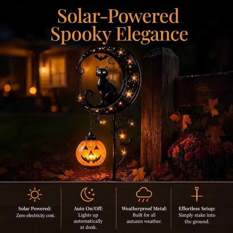 Halloween Solar Garden Stake L - Led Moon Lamp recension och pris