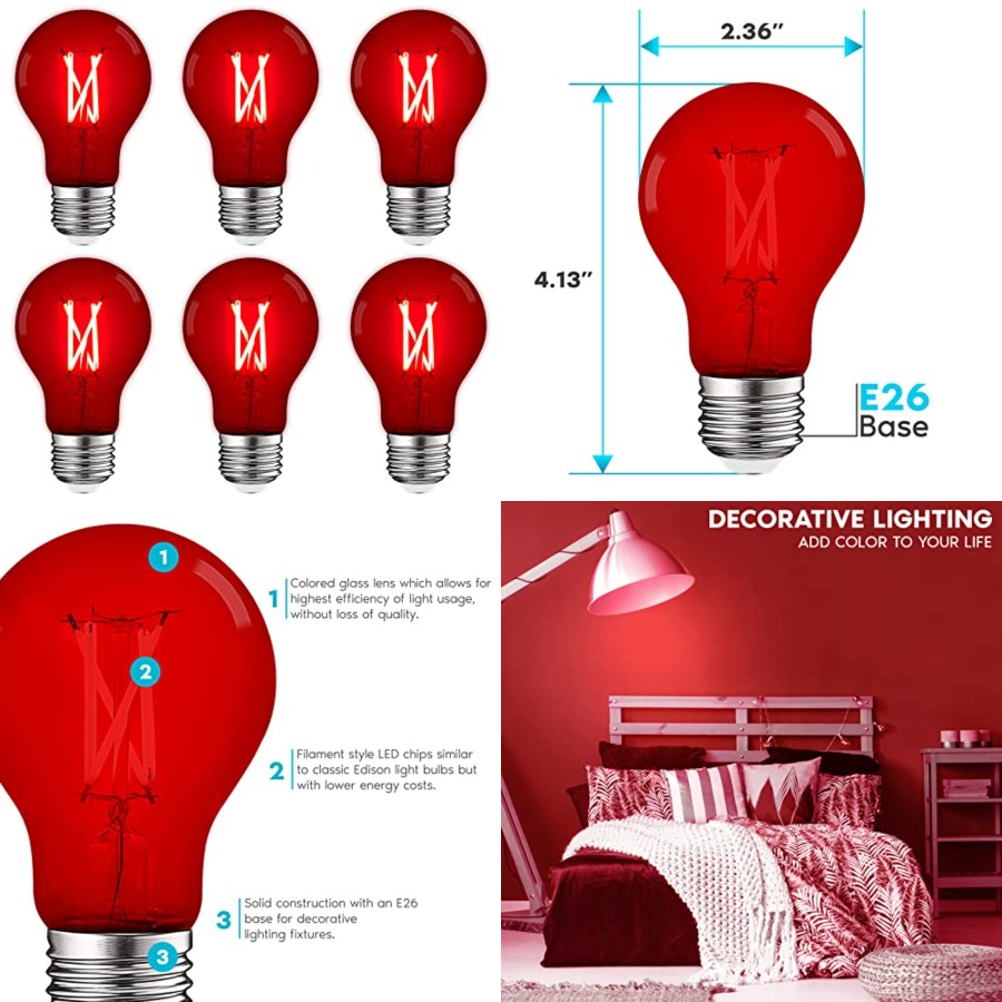 A19 Edison LED Light Bulbs, 4. - Lighting Decoration Outdoor recension och pris