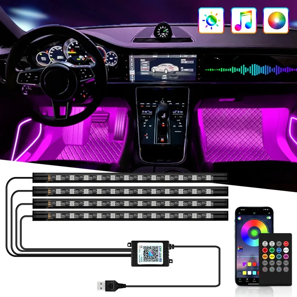 Universal 48 LED USB Car RGB A - Lighting Bolt Decor recension och pris