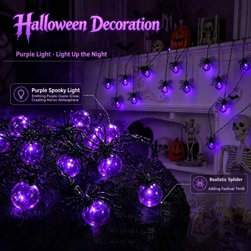 Battery Powered Spider LED Str - Lighting Decoration Outdoor recension och pris