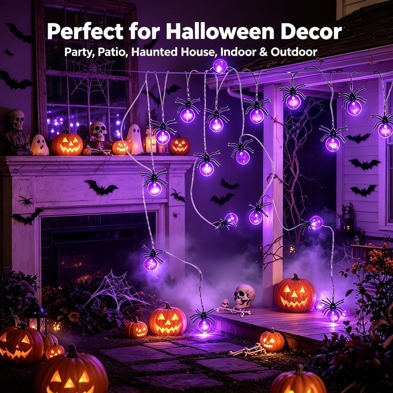 Battery Powered Spider LED Str - Lighting Decoration Outdoor recension och pris