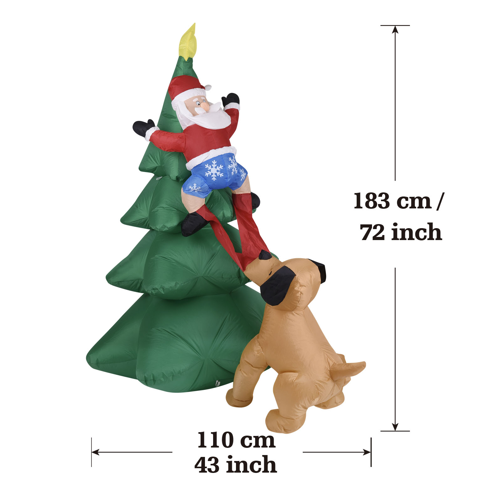 Christmas Inflatable Dog  w/Sa - Up Lighting Decor recension och pris