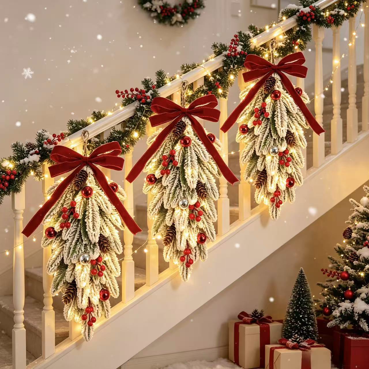 45CM Christmas Wreath Pendant  - Pendant Lighting Christmas Decor recension och pris