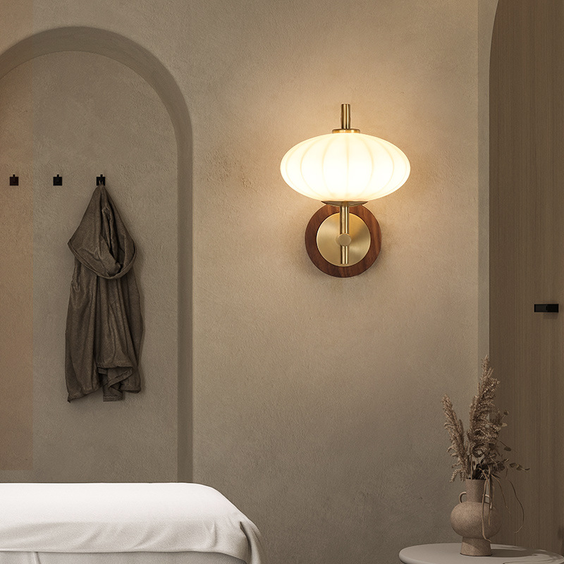Modern Walnut Wall Lamp Indoor - Foyer Lighting Wall Decor recension och pris