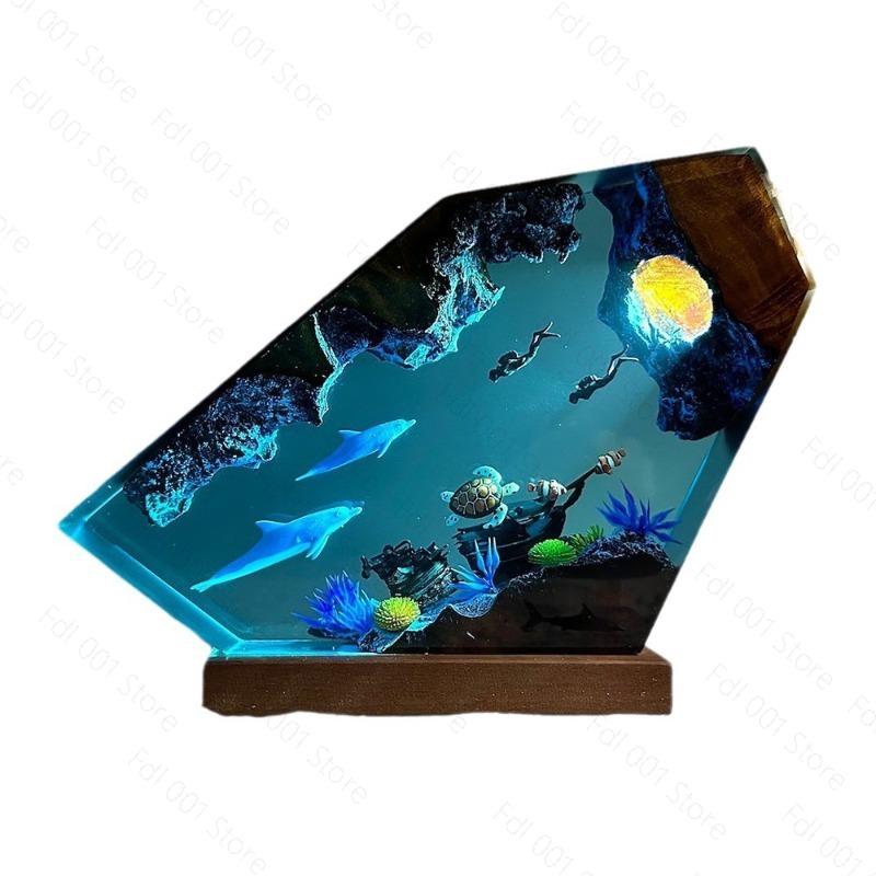 Dolphin and Turtle Resin Night - Lighting World Decor recension och pris