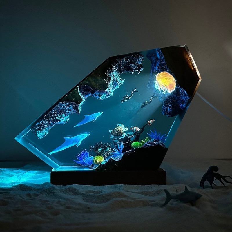 Dolphin and Turtle Resin Night - Lighting World Decor recension och pris