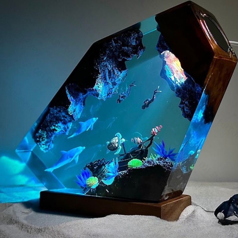 Dolphin and Turtle Resin Night - Lighting World Decor recension och pris
