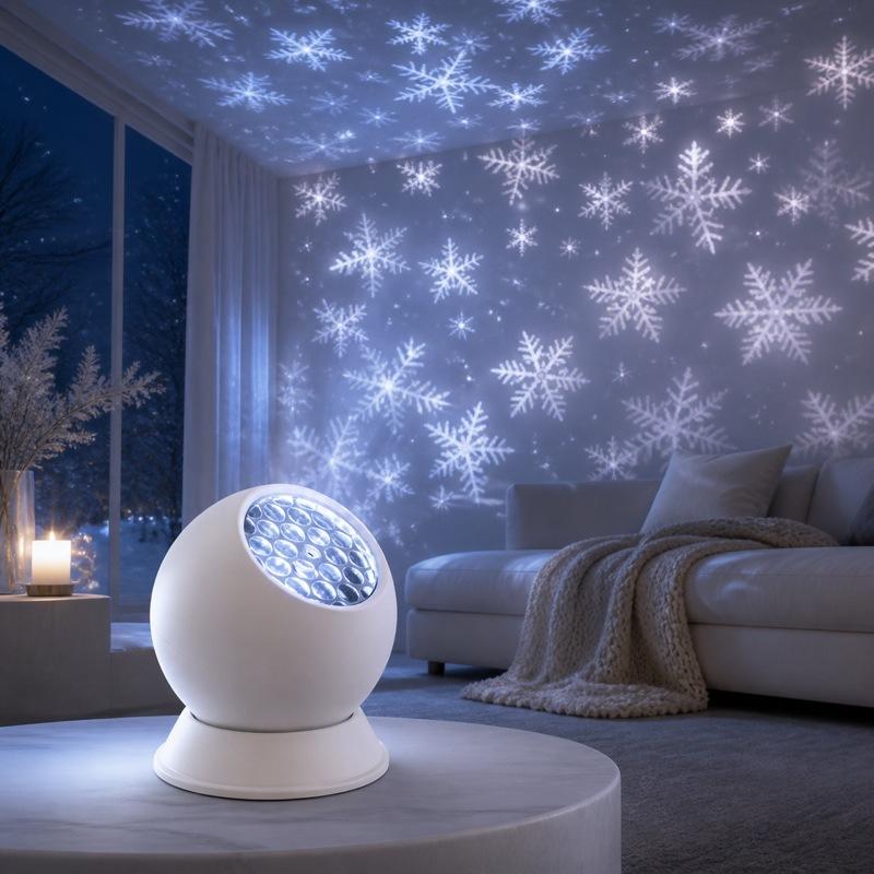 360° Rotating LED Snowflake Pr - Lighting Decoration Outdoor recension och pris