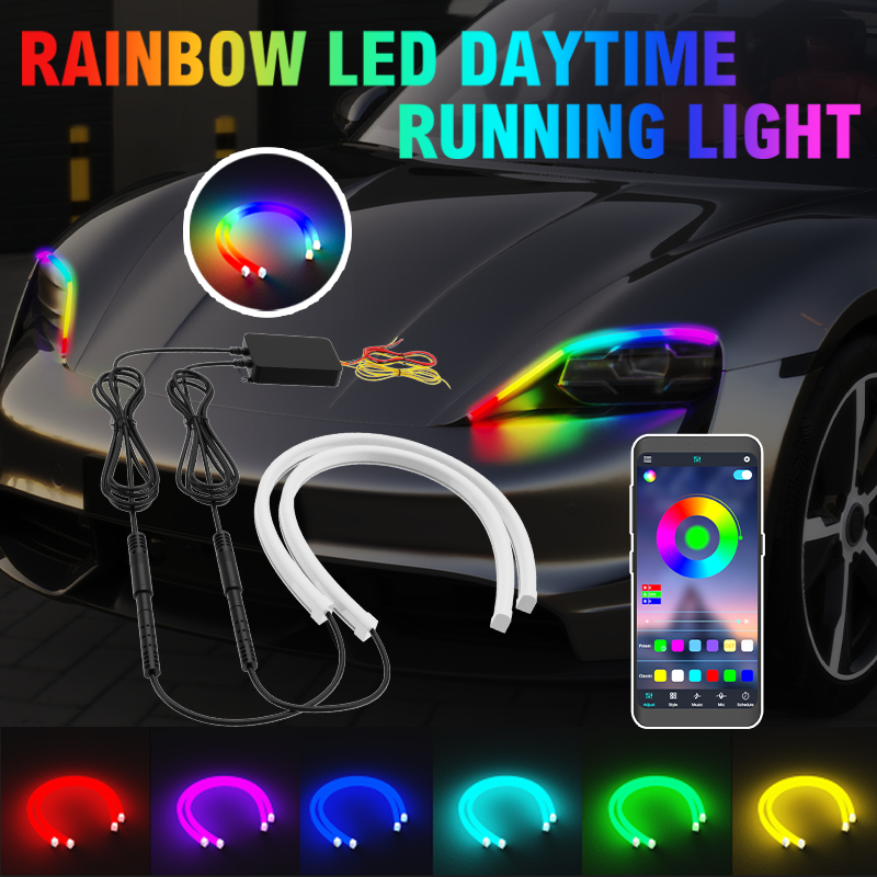 2PCS  30/45/60cm DRL Car LED D - Lighting Bolt Decor recension och pris