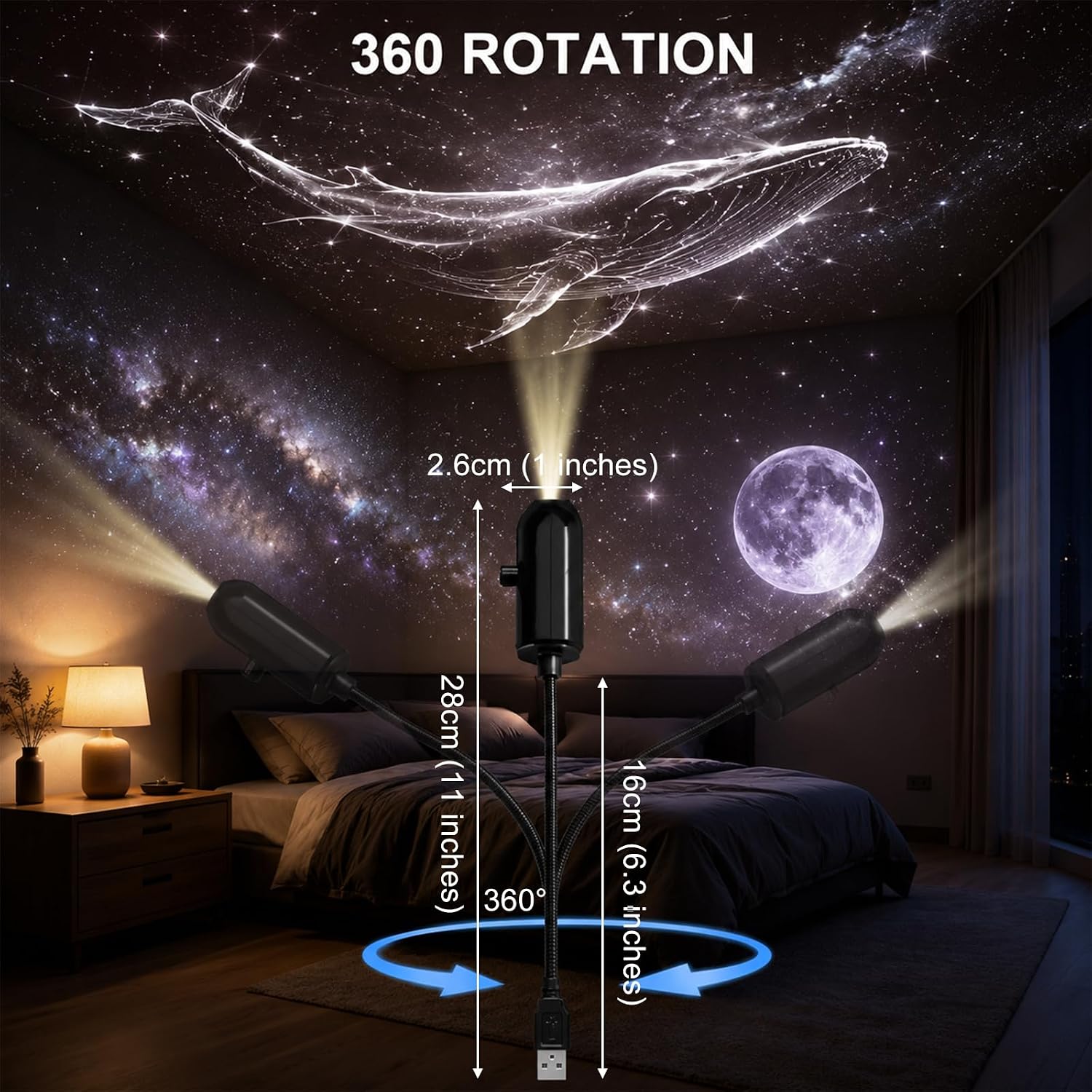 Moon Starry Sky Night Light LE - Led Moon Lamp recension och pris