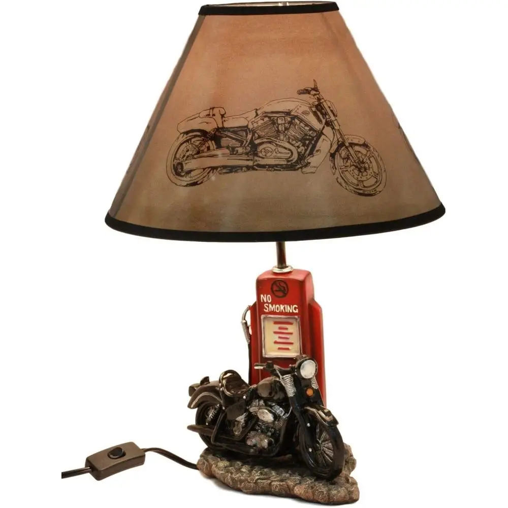 Vintage Retro Black Motorcycle - Lighting Decoration For Home recension och pris