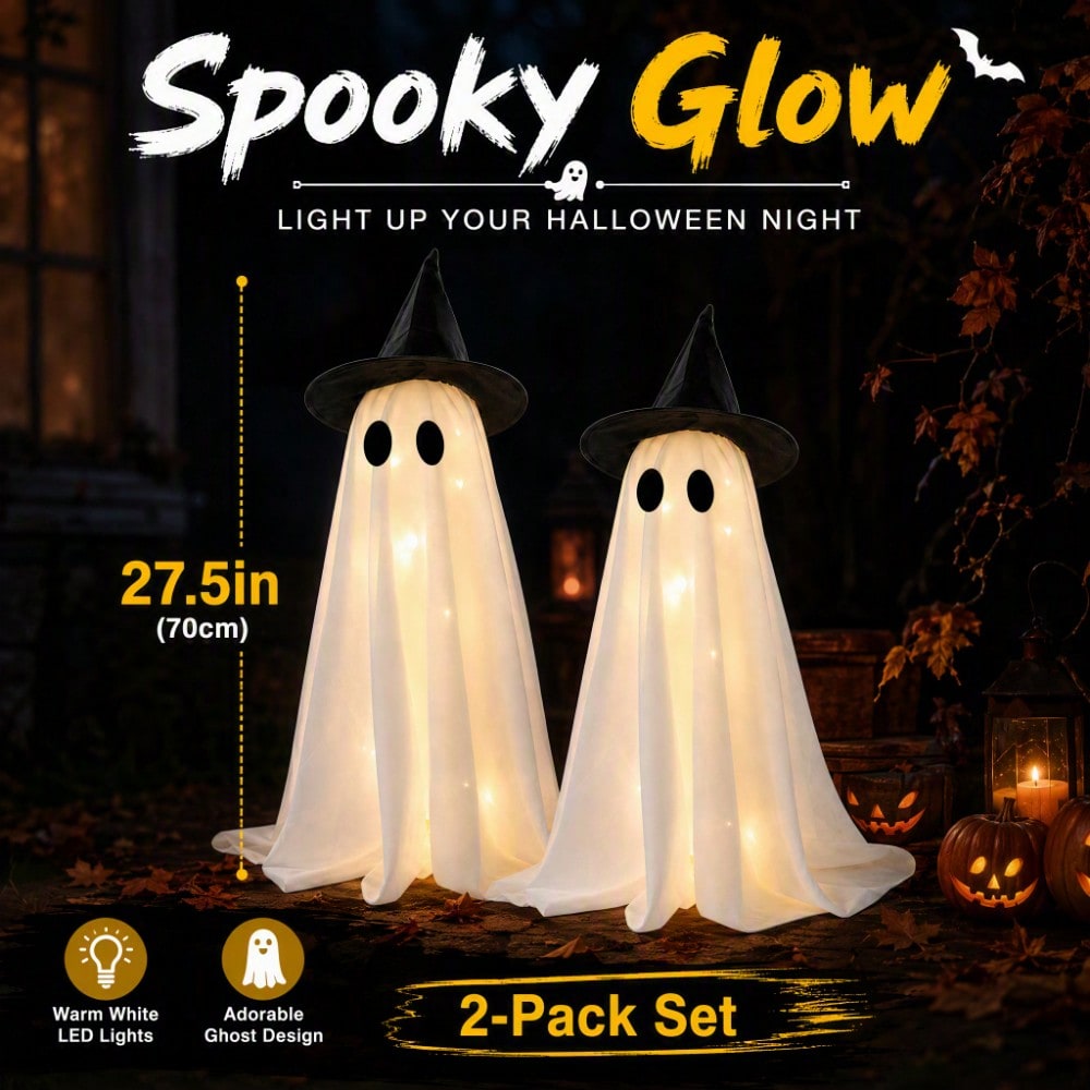 LED Light‑Up Witch Hat Ghost 2 - Up Lighting Decor recension och pris
