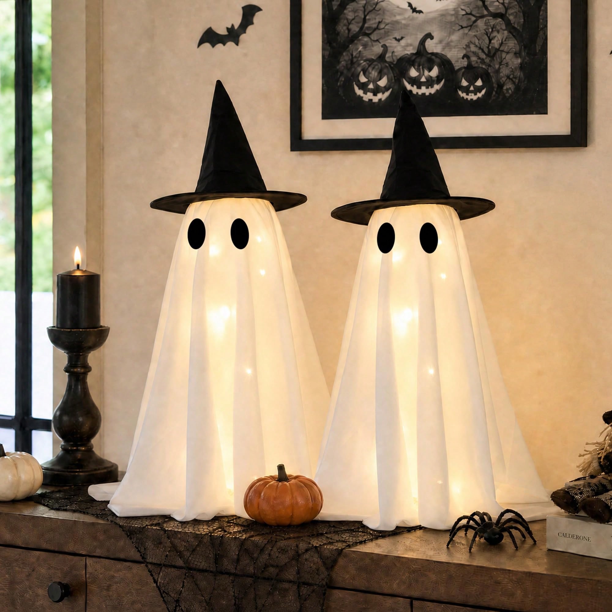 LED Light‑Up Witch Hat Ghost 2 - Up Lighting Decor recension och pris