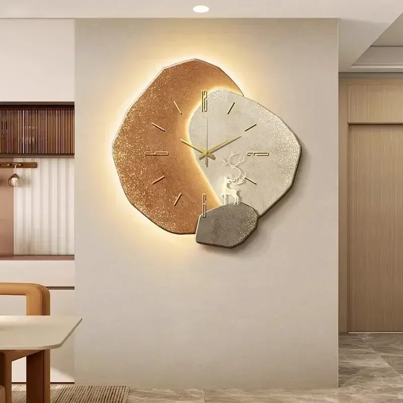 2025 Modern Clock With Light D - Foyer Lighting Wall Decor recension och pris