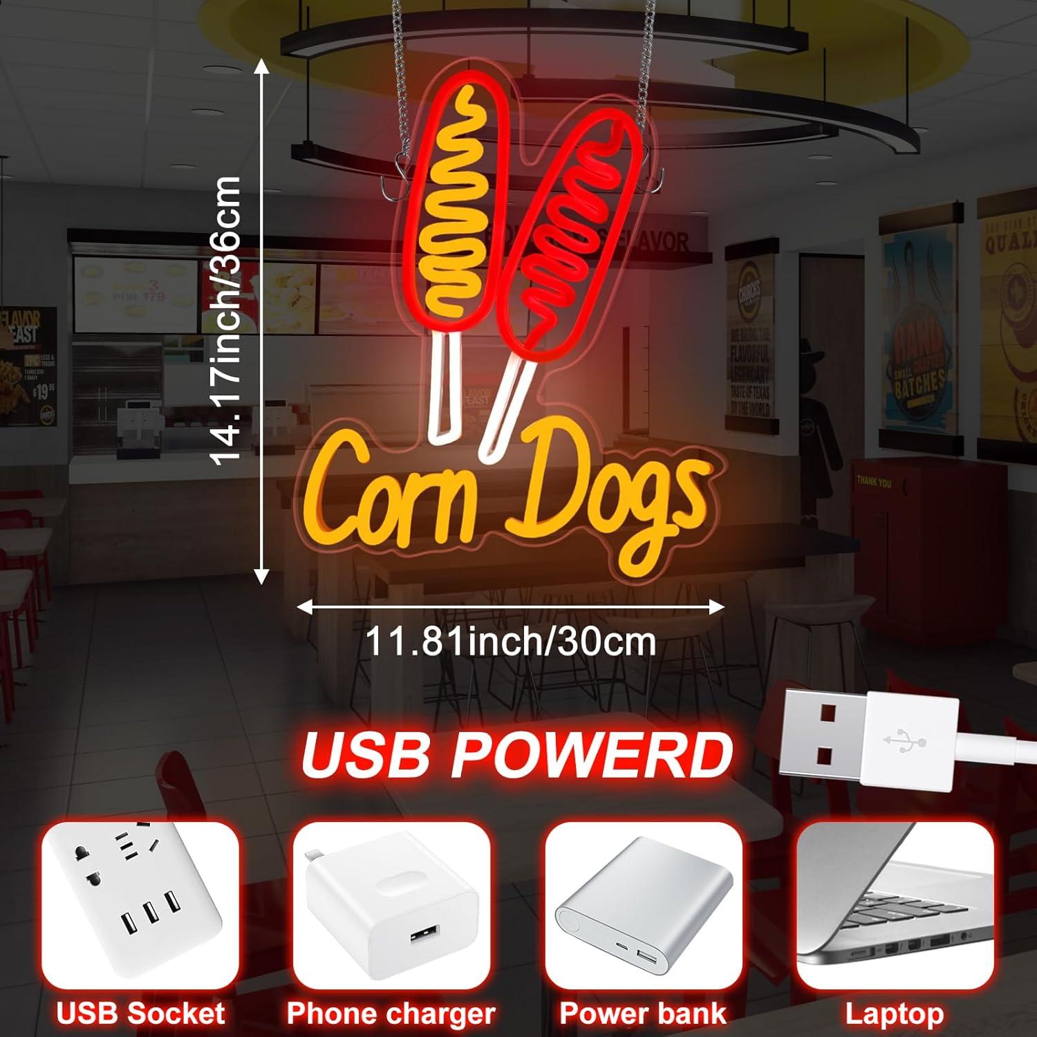Corn Dog Neon Sign Snack USB D - Lighting Decoration For Wedding recension och pris