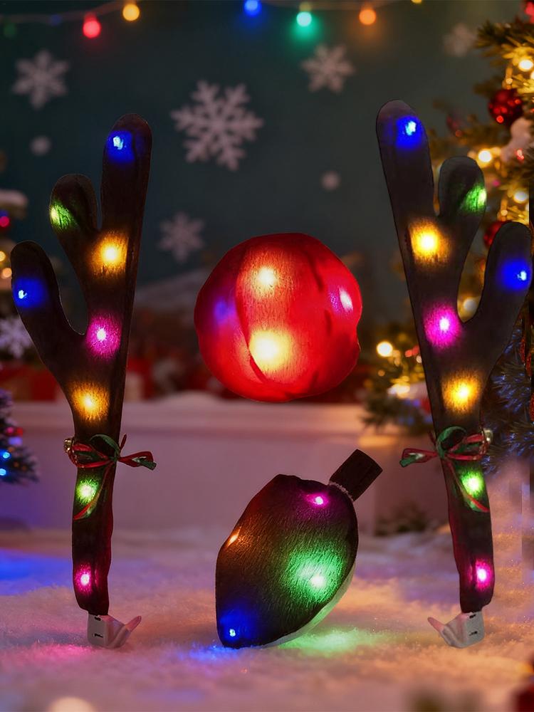 Car Reindeer Antlers with Nose - Up Lighting Decor recension och pris
